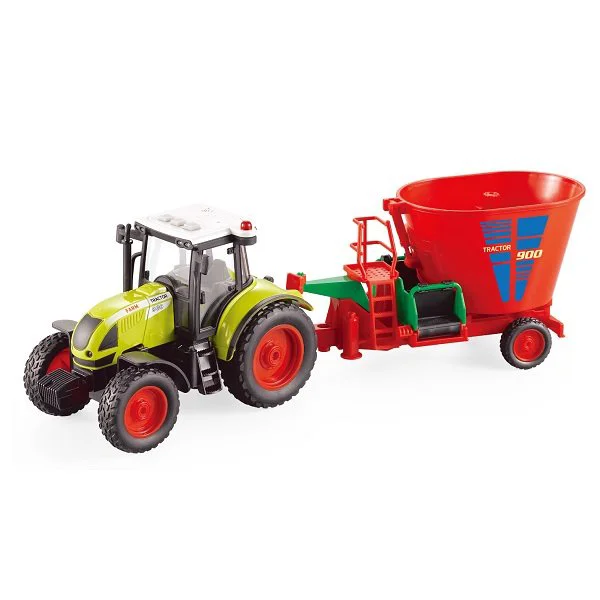 Tractor cu inertie Wenyi Trailered Farm Tractor cu sunet si lumina, 1:16 foto