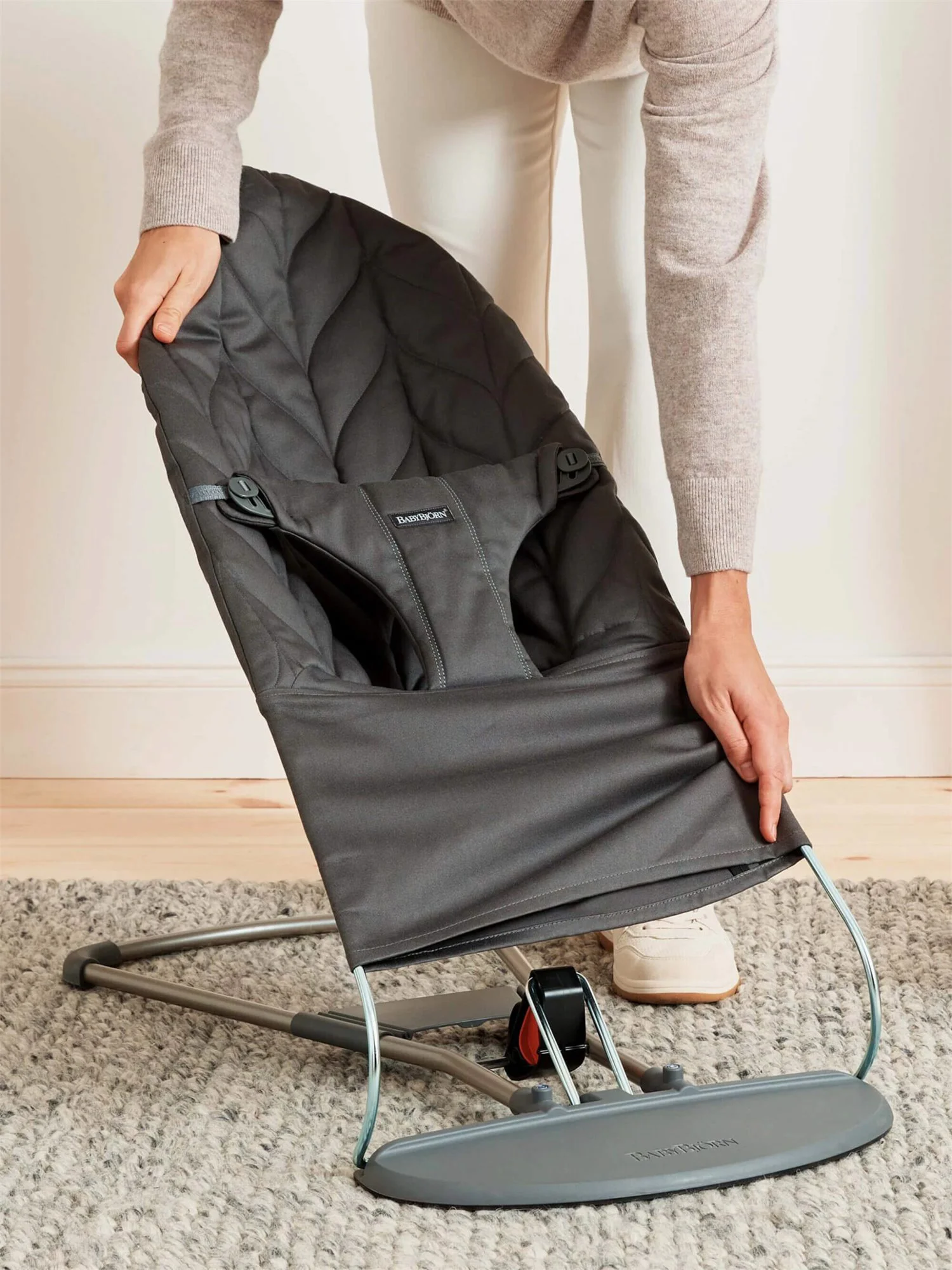 Кресло-шезлонг BabyBjorn Bliss Anthracite, хлопок