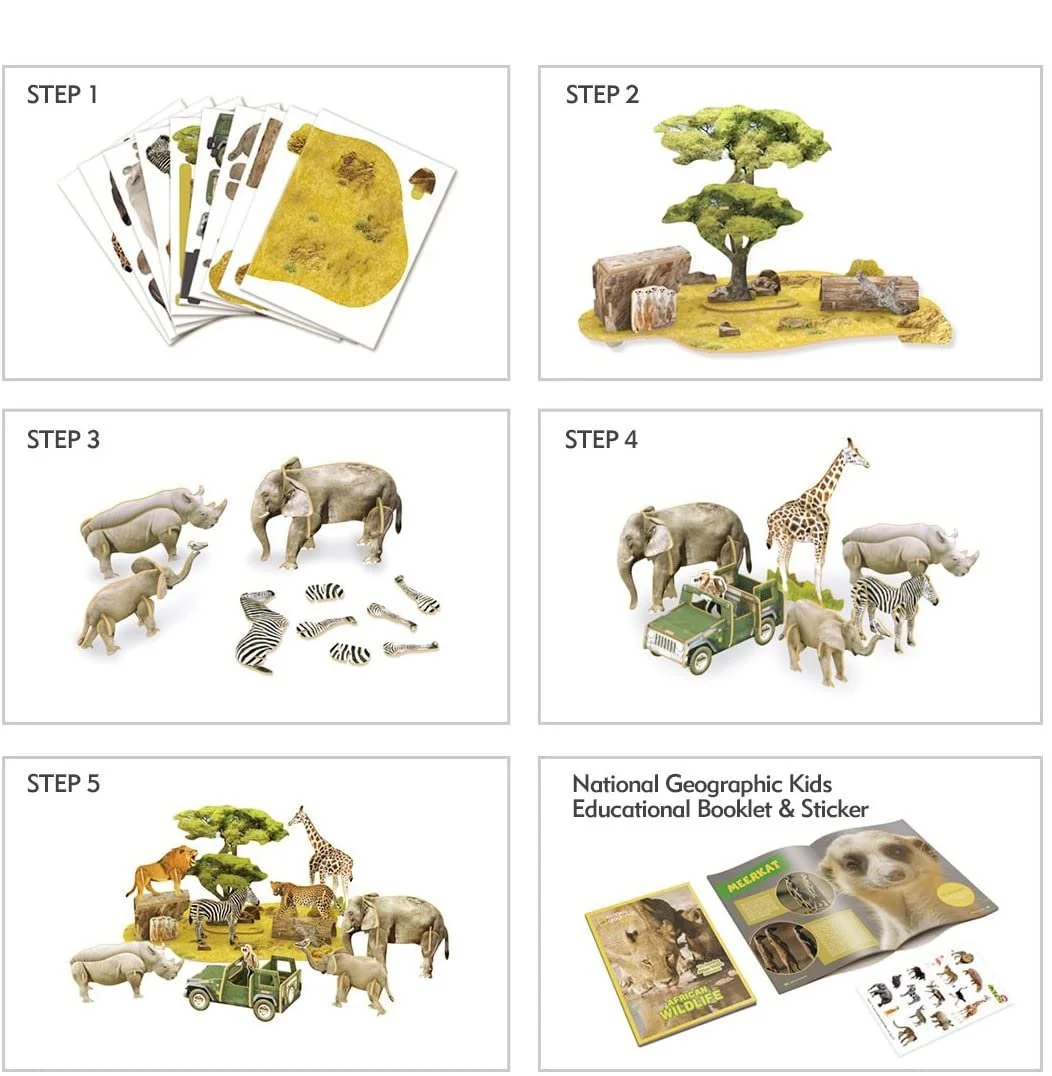 Puzzle 3D CubicFun African Wildlife foto