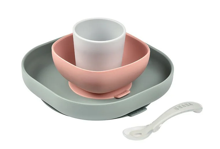 Set de masa din silicon Beaba Eucalyptus, 4 piese