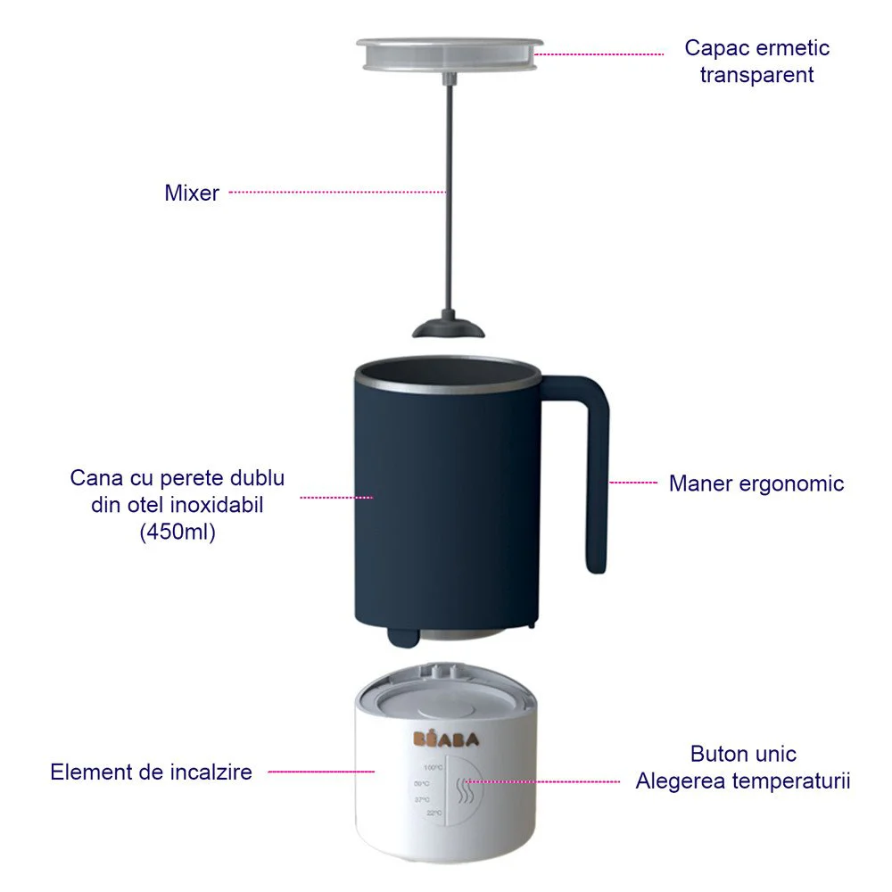 Preparator de lapte Beaba Milkprep Night/Blue foto
