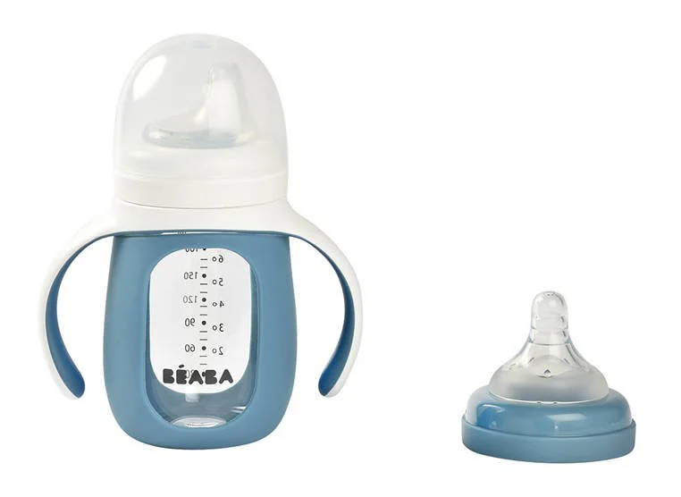 Обучающая бутылочка 2 в 1 Beaba Windy Blue (12+ мес), 210 мл