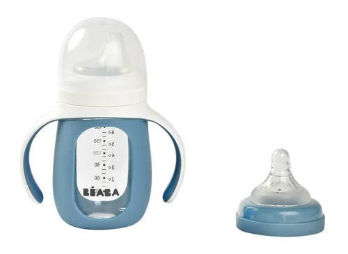 Обучающая бутылочка 2 в 1 Beaba Windy Blue (12+ мес), 210 мл