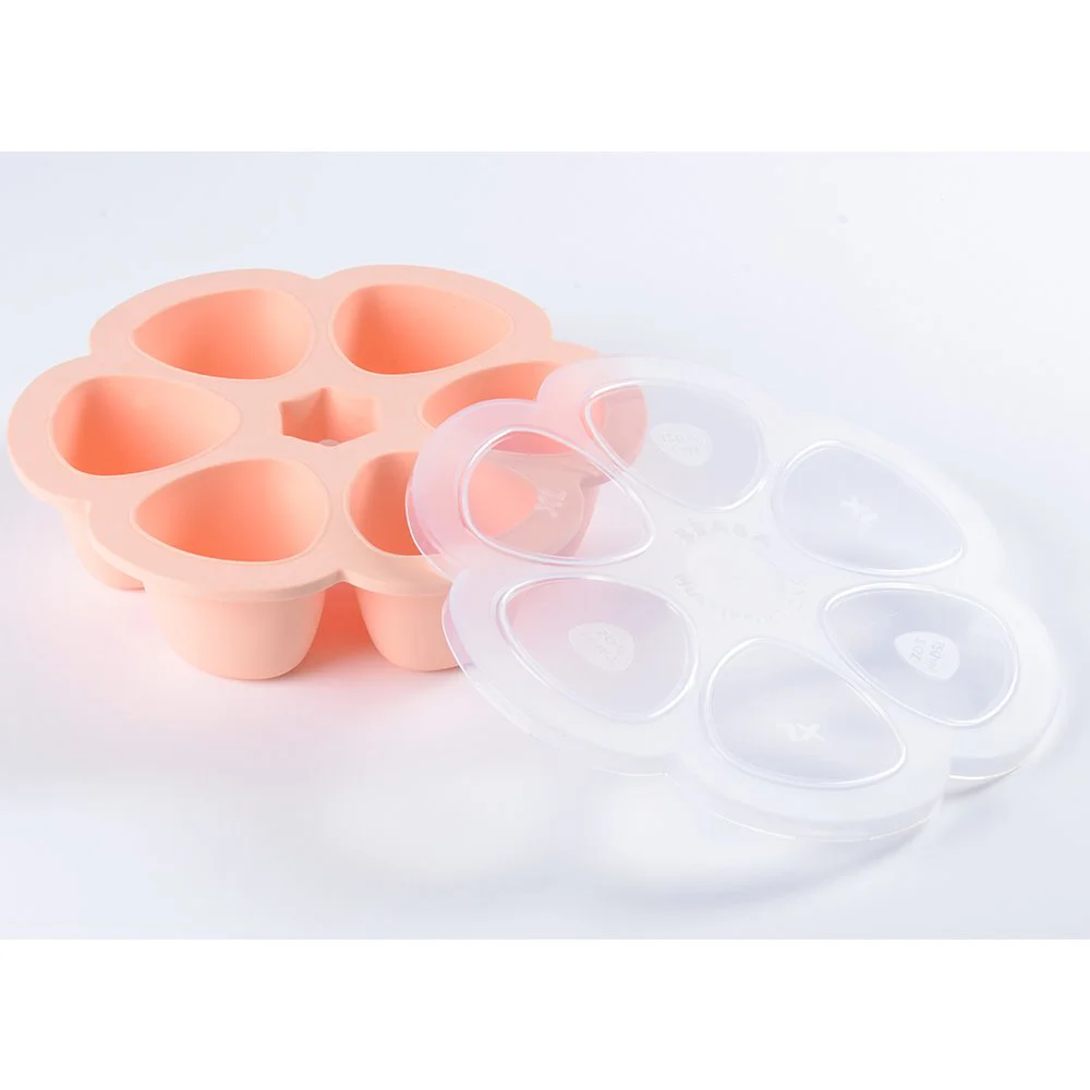 Recipient ermetic din silicon pentru mai multe portii Beaba Old Pink