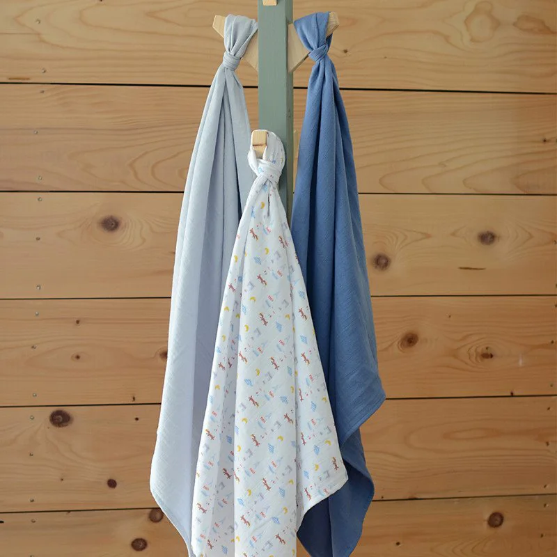 Set de museline Beaba Paris Blue 70x70 cm, 3 buc.