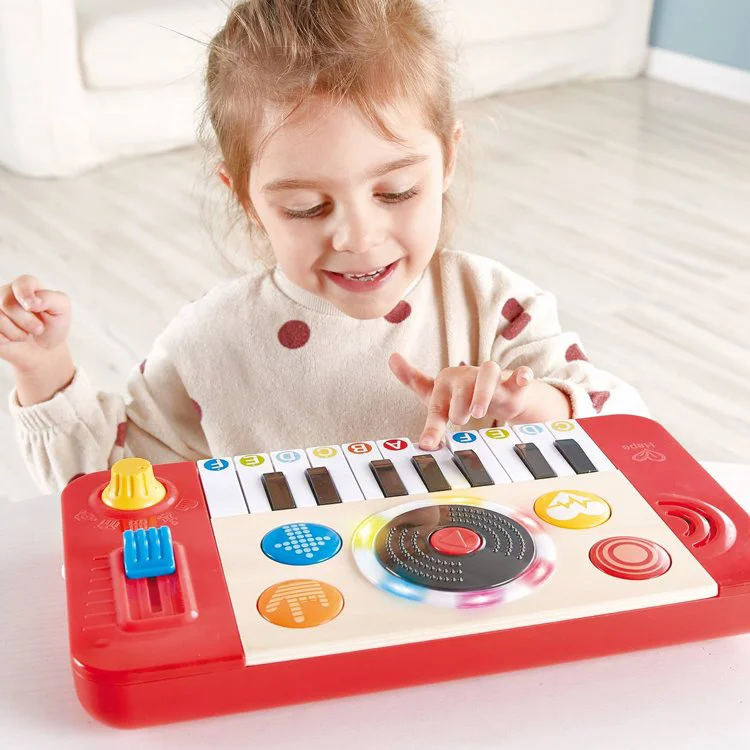 Joc de lemn muzical Hape DJ Mix&Spin Studio foto