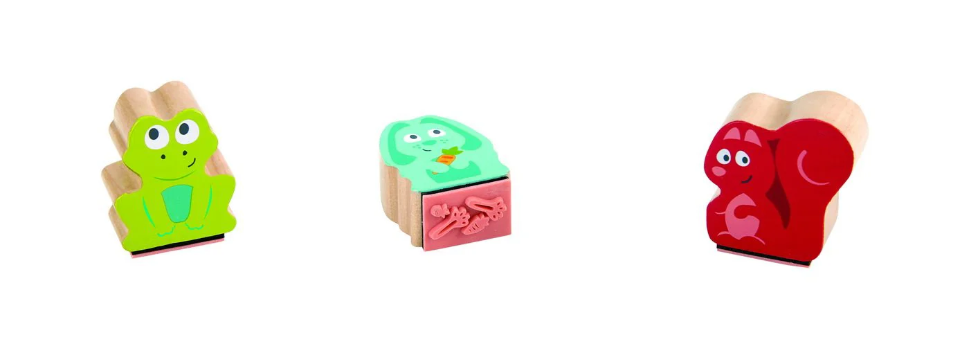 Jucarie de lemn Hape Pawprint Ink Stamps foto