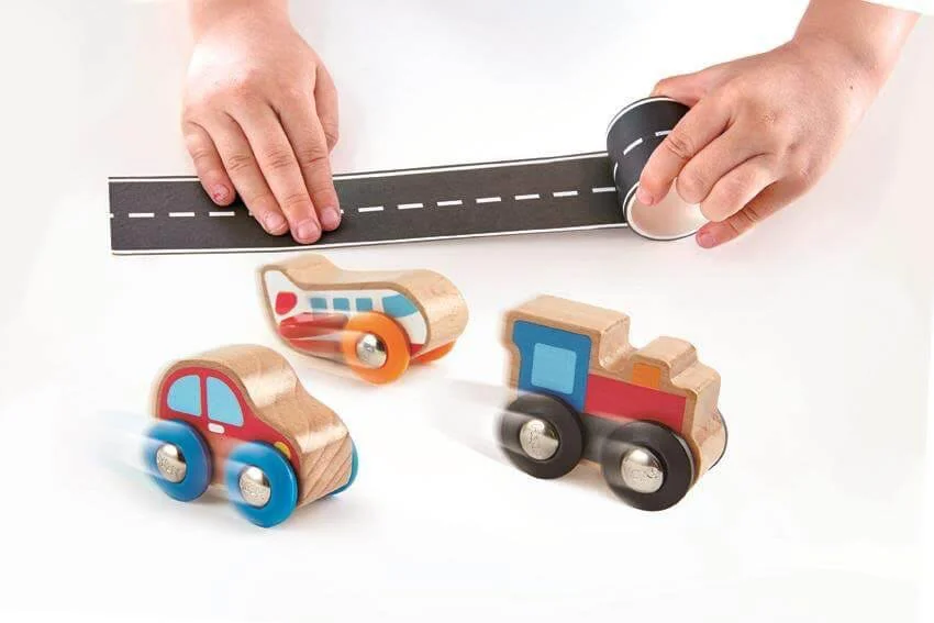 Jucarie din lemn Hape Tape&Roll Car foto