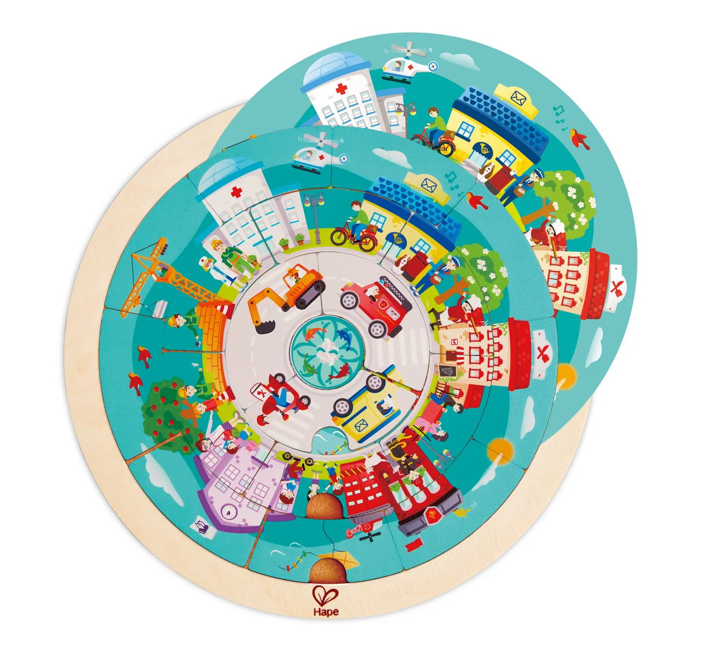 Puzzle de lemn Hape Roundabout