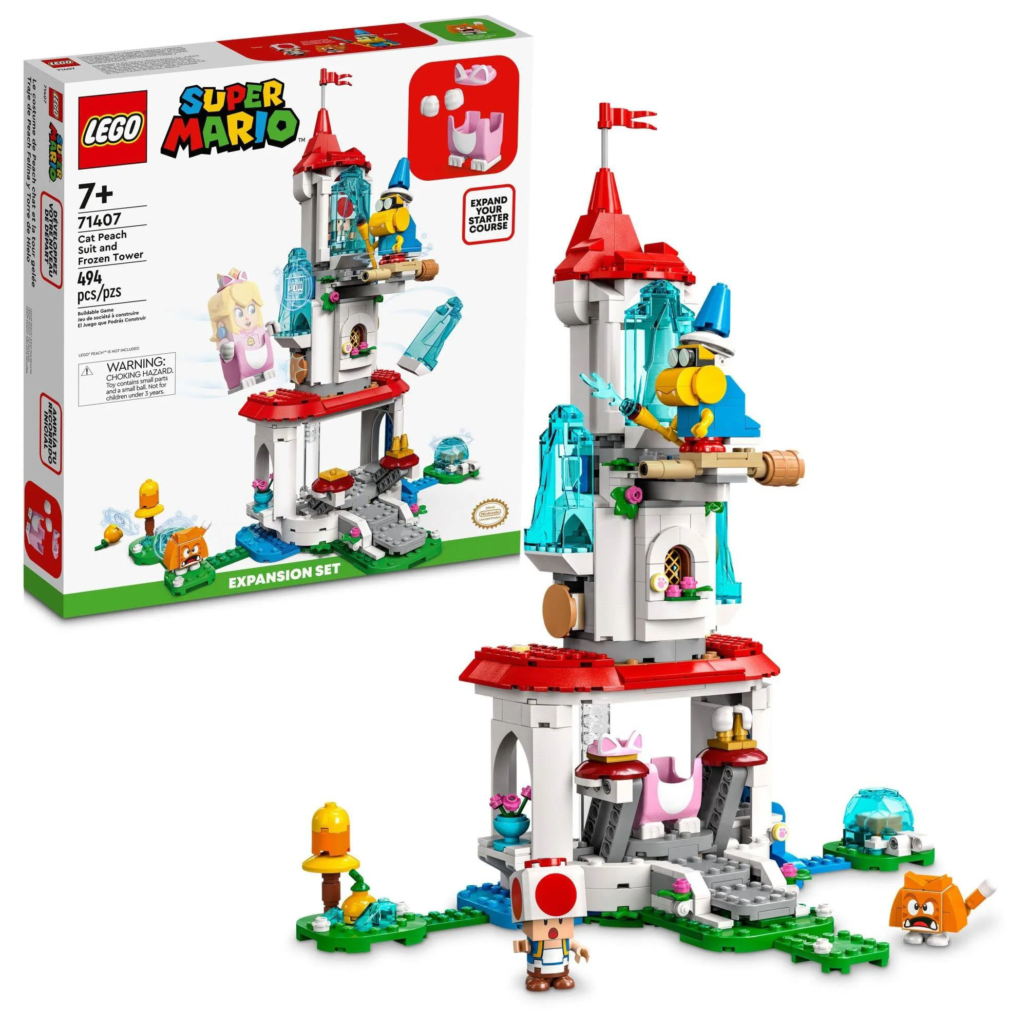 LEGO Super Mario Cat Peach Suit and Frozen Tower Expansion Set