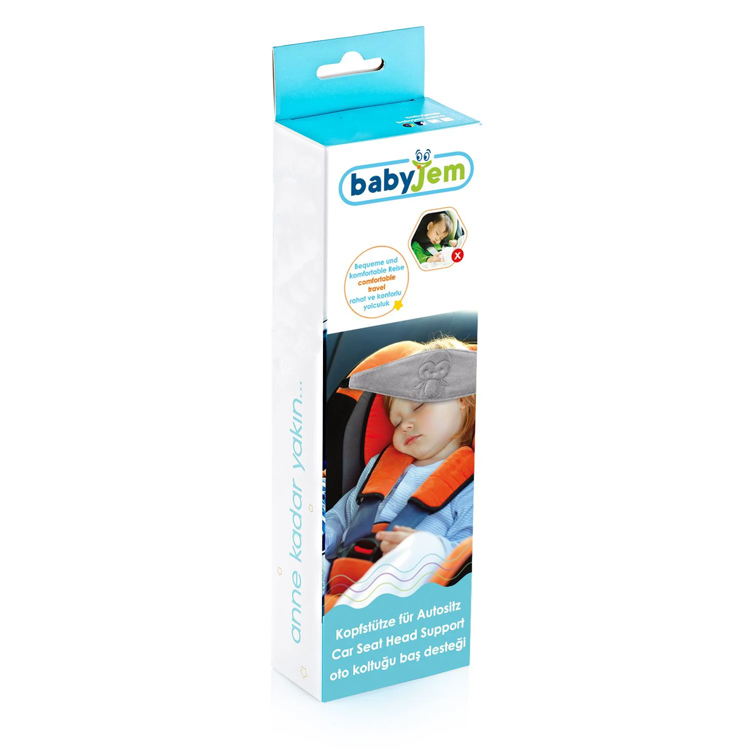 Опора для поддержки головы в автокресле BabyJem Grey