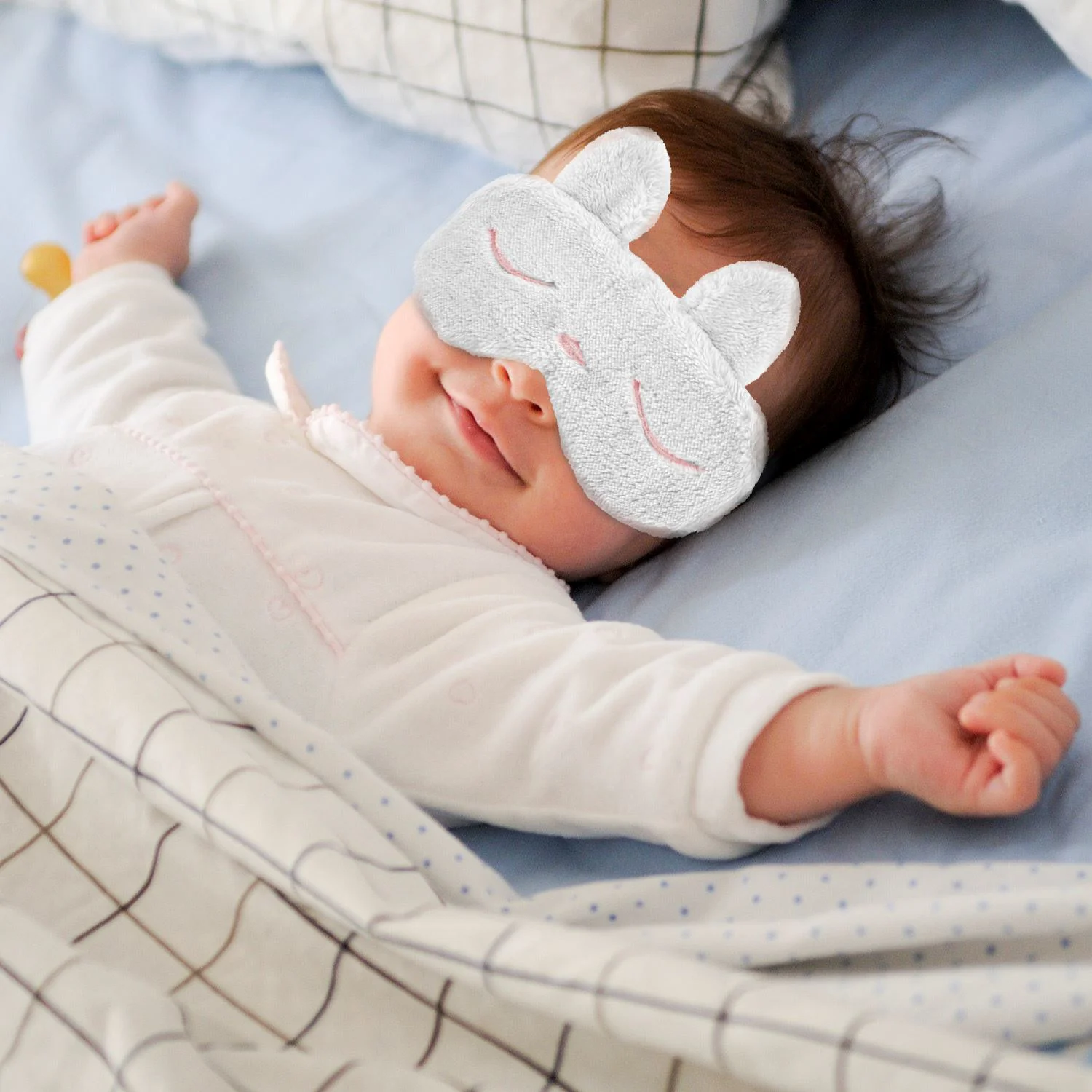 Masca bebelusi pentru somn BabyJem Sleeping Bunny Ecru foto