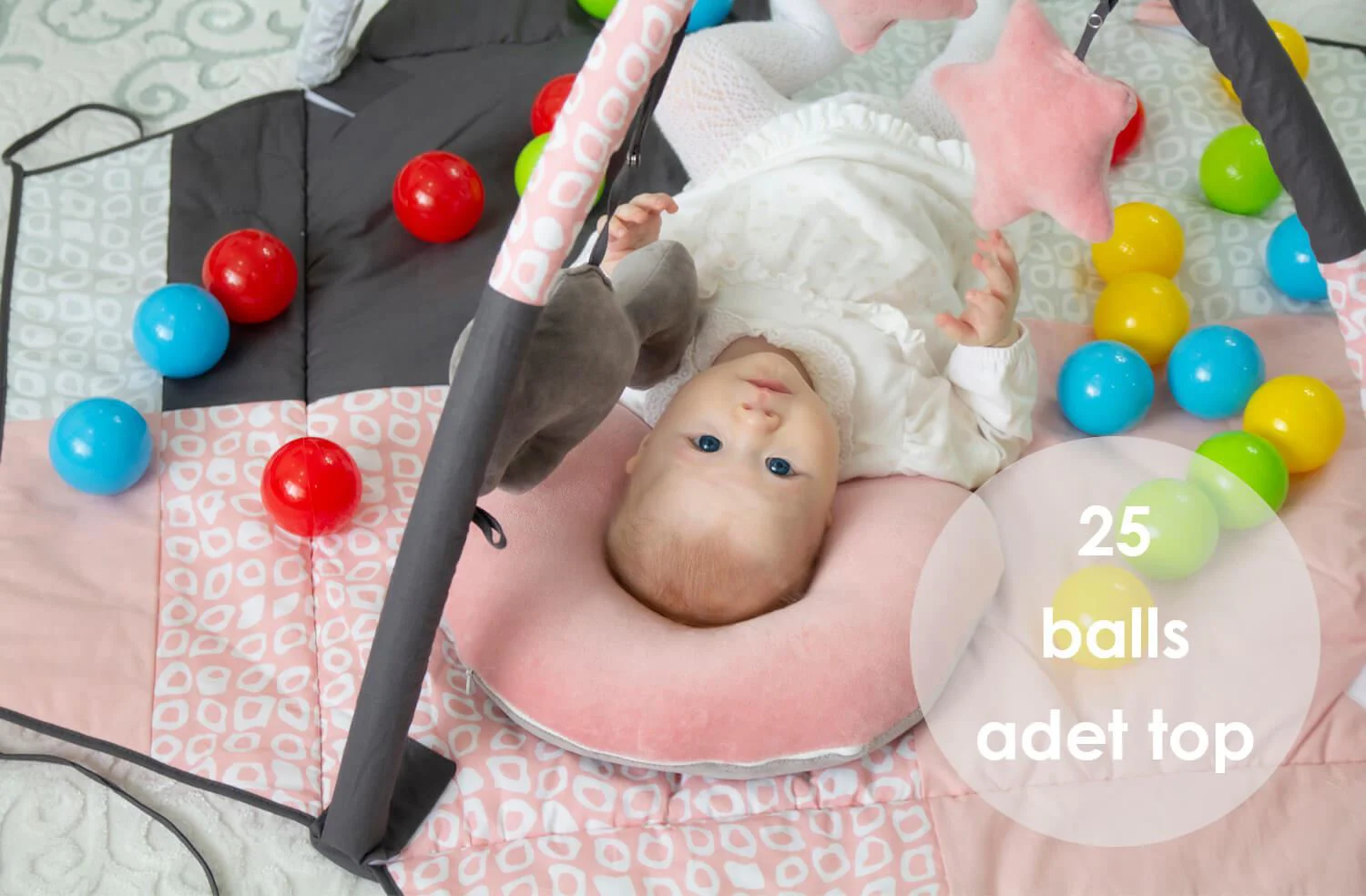 Salteluta de activitati cu bile BabyJem Roz foto