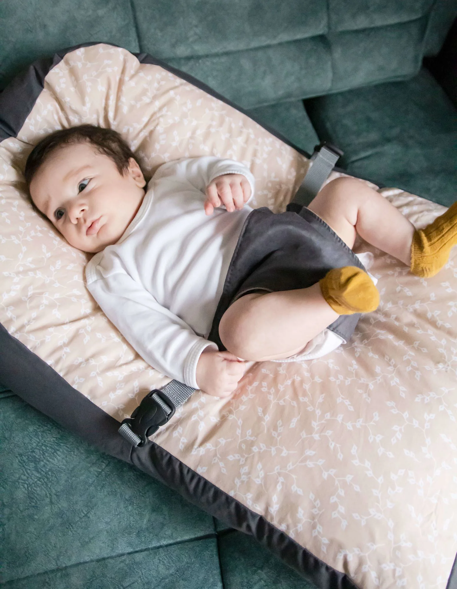 Saltea anti-alunecare cu ham pentru bebelusi BabyJem Roz foto