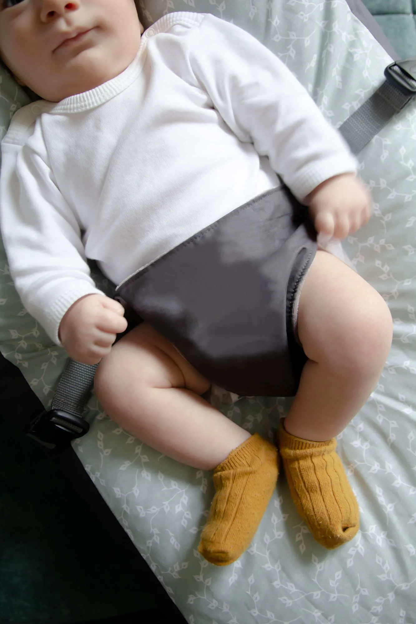 Saltea anti-alunecare cu ham pentru bebelusi BabyJem Verde foto