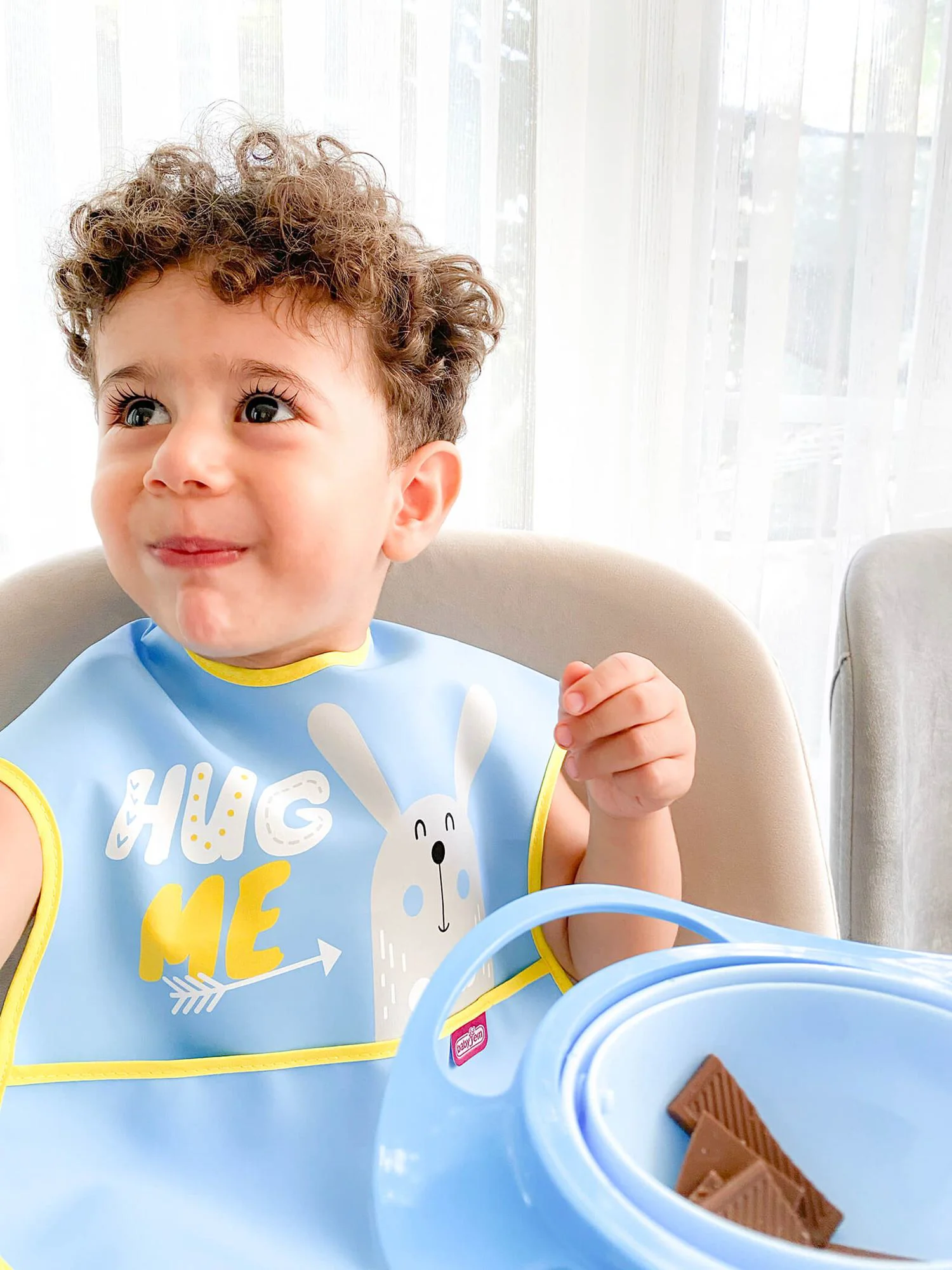 Нагрудник с карманом BabyJem Poly Large Bib Blue