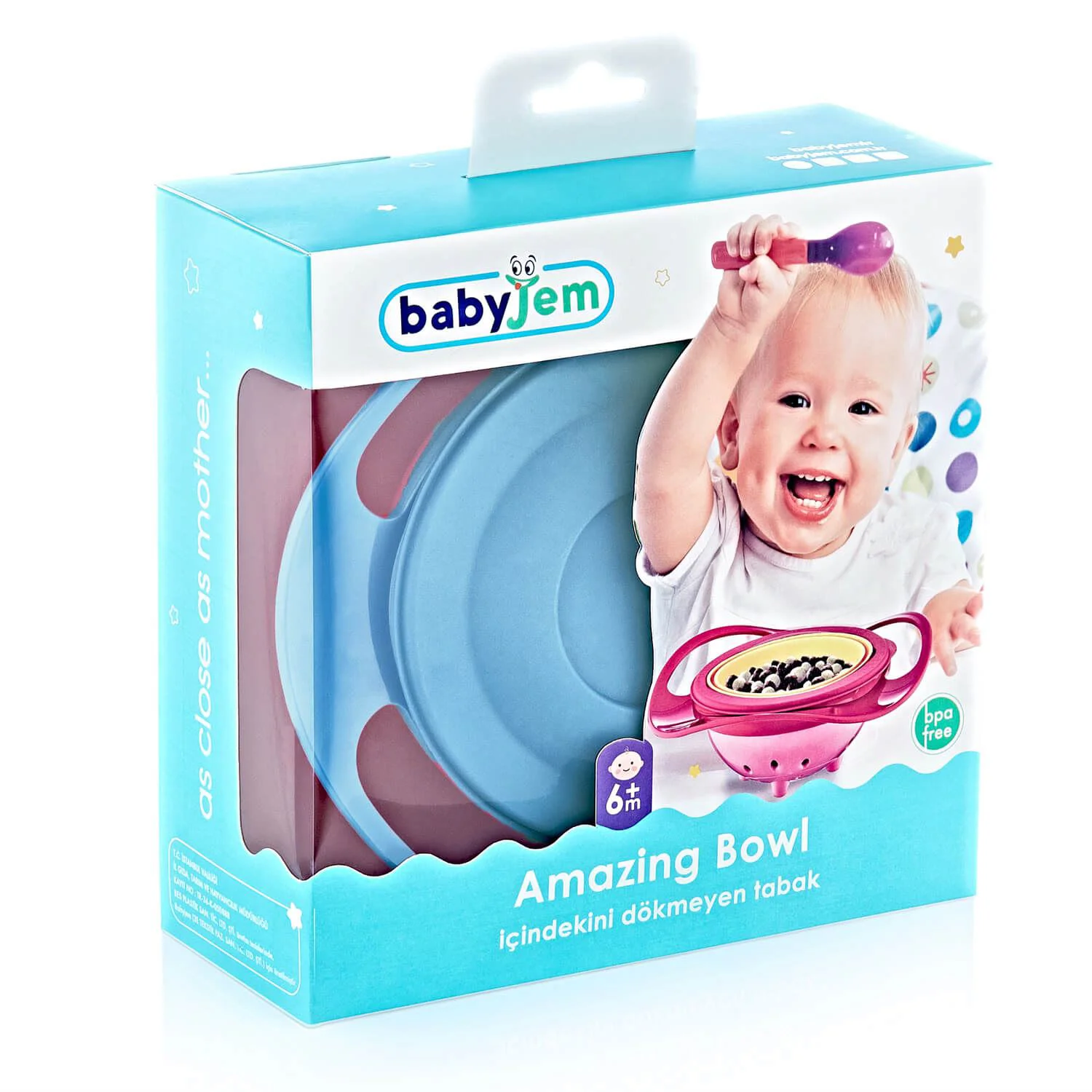 Многофункциональная миска с крышкой и вращением на 360 градусов BabyJem Amazing Bowl Blue