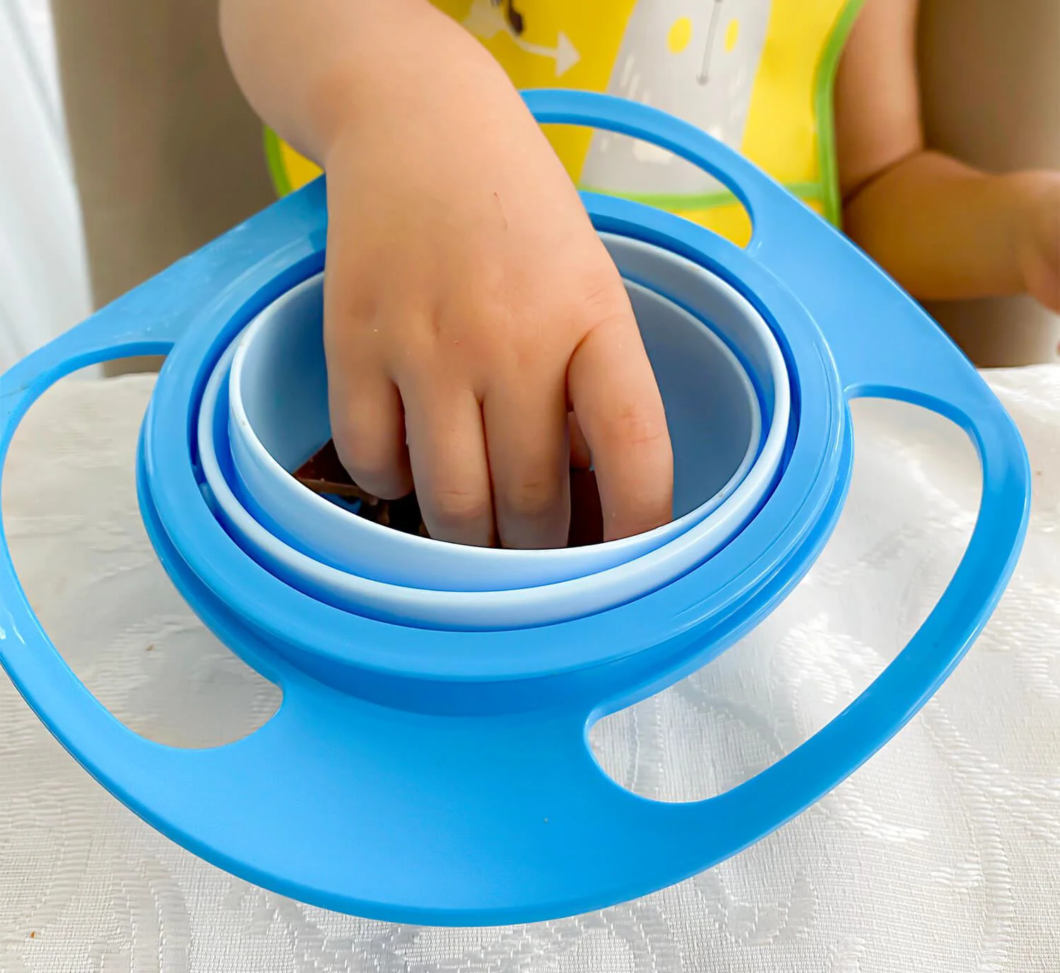 Многофункциональная миска с крышкой и вращением на 360 градусов BabyJem Amazing Bowl Blue