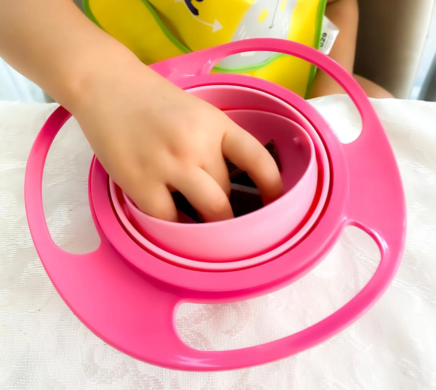 Многофункциональная миска с крышкой и вращением на 360 градусов BabyJem Amazing Bowl Pink