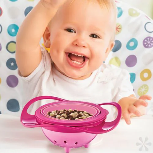 Многофункциональная миска с крышкой и вращением на 360 градусов BabyJem Amazing Bowl Pink