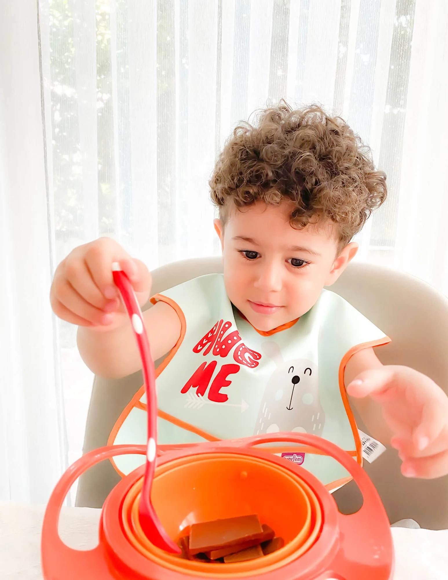 Многофункциональная миска с крышкой и вращением на 360 градусов BabyJem Amazing Bowl Orange