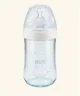 Biberon din sticla NUK Nature Sense cu tetina din silicon (0-6 luni), 240 ml