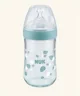 Biberon din sticla NUK Nature Sense cu tetina din silicon (0-6 luni), 240 ml