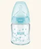 Бутылочка стеклянная NUK First Choice Plus с соской из силикона (0-6меc), 120 мл foto