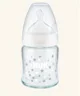 Бутылочка стеклянная NUK First Choice Plus с соской из силикона (0-6меc), 120 мл foto