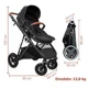 Коляска 3 в 1 BabyGo AIR Halime Black, рама Black