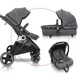 Коляска 3 в 1 BabyGo Halime Gray, рама Black
