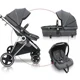 Коляска 3 в 1 BabyGo Halime Gray, рама Silver