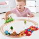 Jucarie din lemn Hape Music and Monkey Railway foto