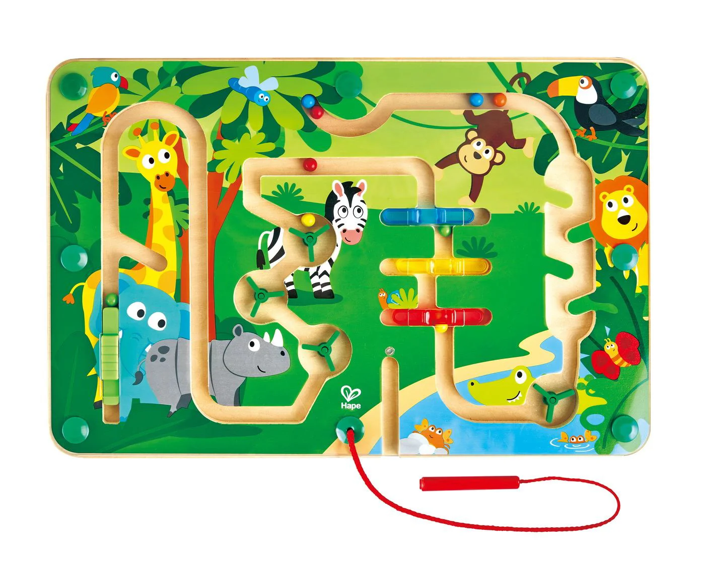 Jucarie din lemn Hape Labirint magnetic Jungla foto