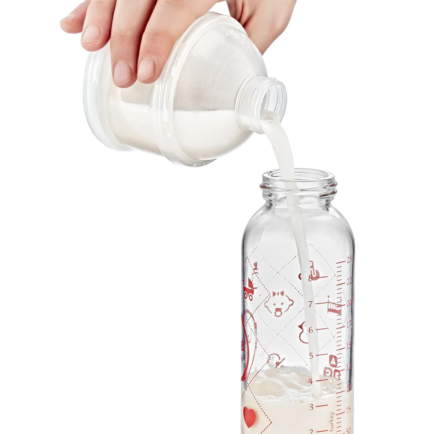 Контейнер для сухого молока с 3 отделениями BabyJem White