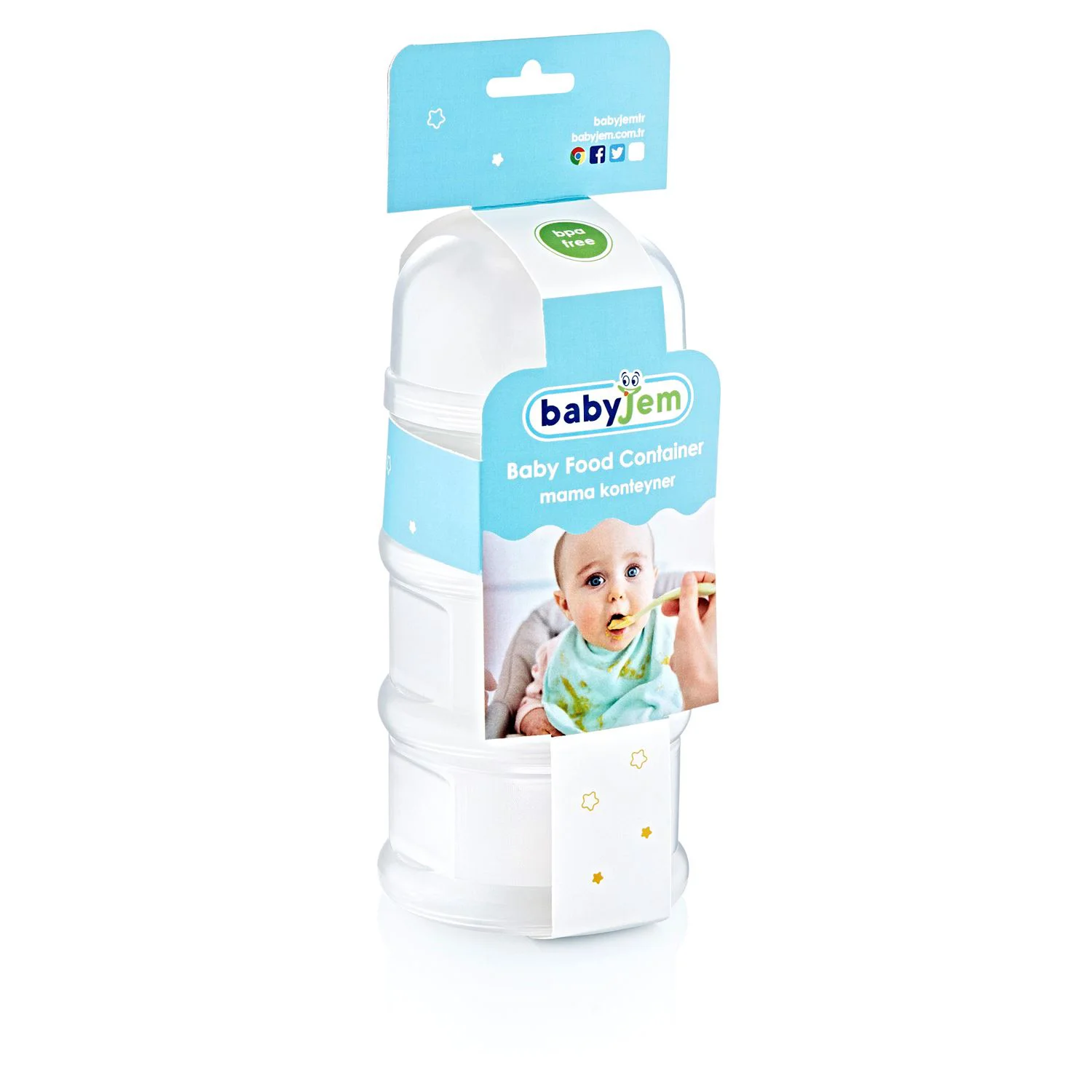 Контейнер для сухого молока с 3 отделениями BabyJem White