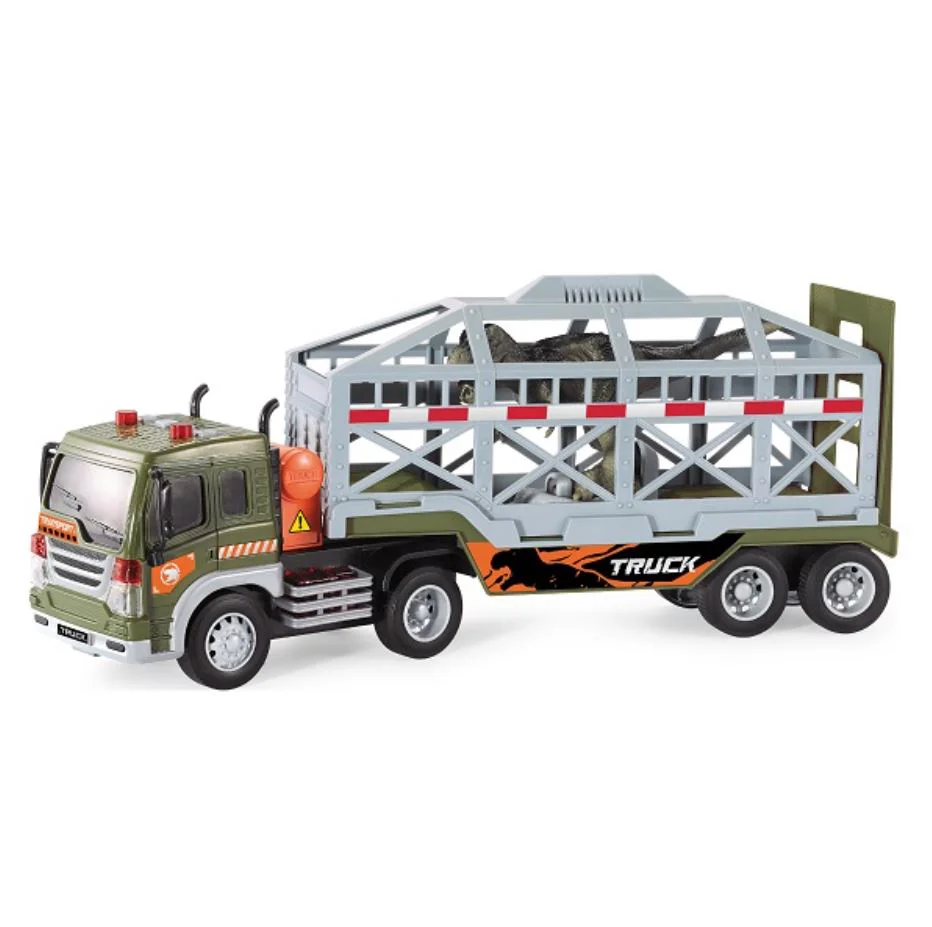 Camion Wenyi pentru transport dinozauri cu frictiune (lumini /sunete) 1:16 foto