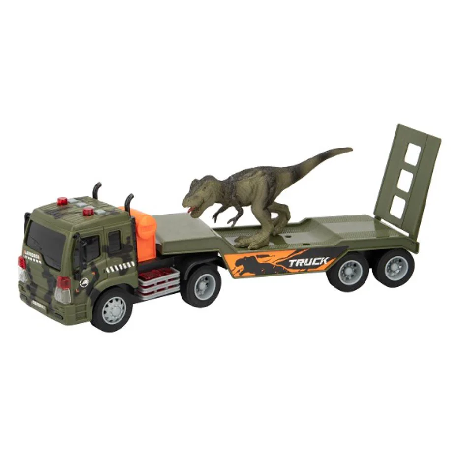 Camion Wenyi pentru transport dinozauri cu frictiune (lumini /sunete) 1:16 foto
