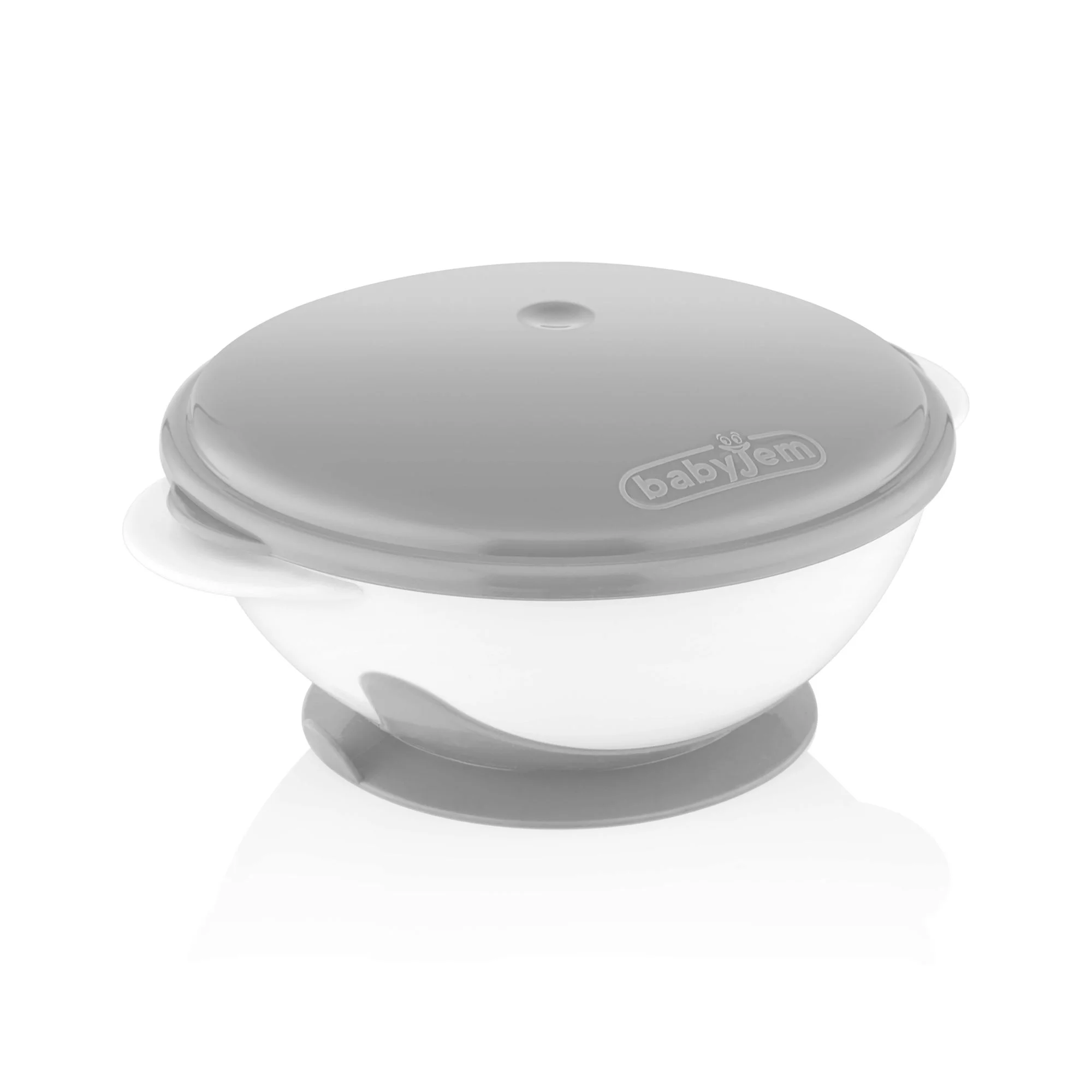 Миска с присоской и крышкой BabyJem Grey