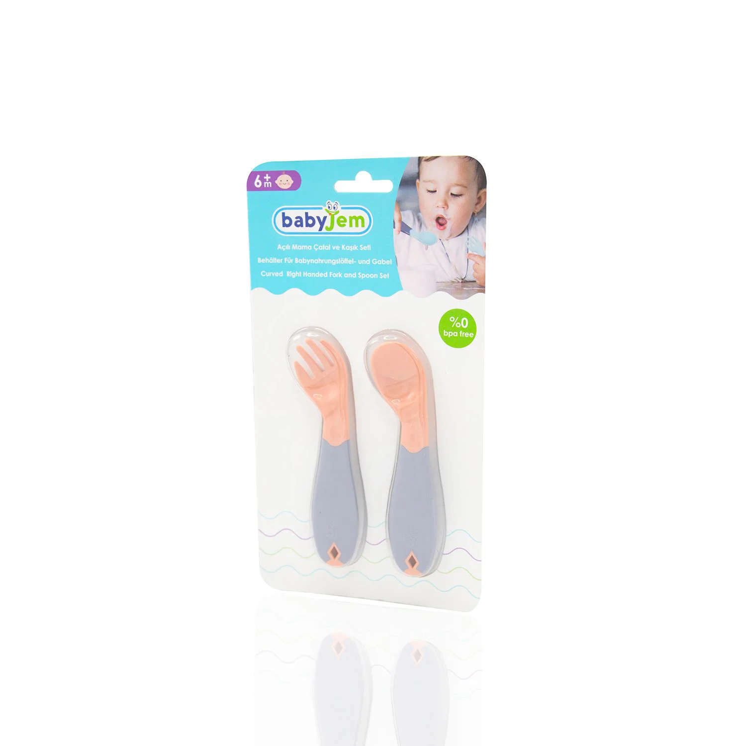 Набор ложек и вилок с ручкой BabyJem Pink