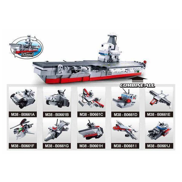 Constructor Sluban Armata 10 in 1 Aircraft Carrier foto