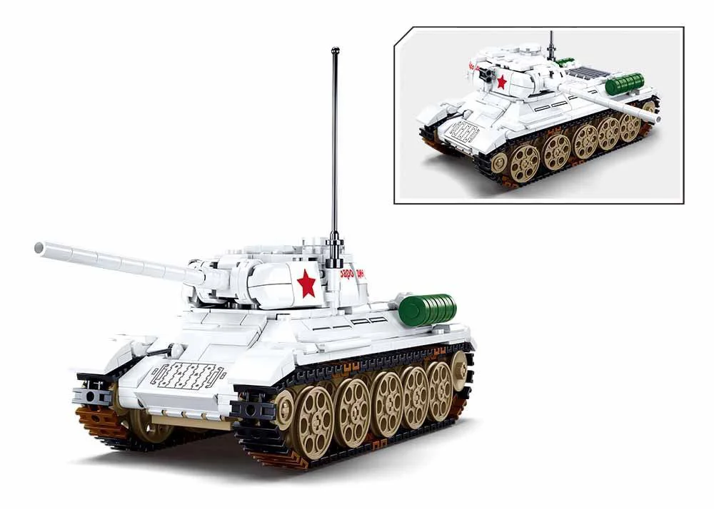 Constructor Sluban Armata T-34/85 Tanc mediu alb foto