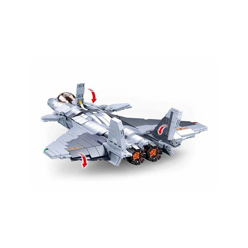 Constructor Sluban Bricks J-20 Mighty Dragon Fighter foto