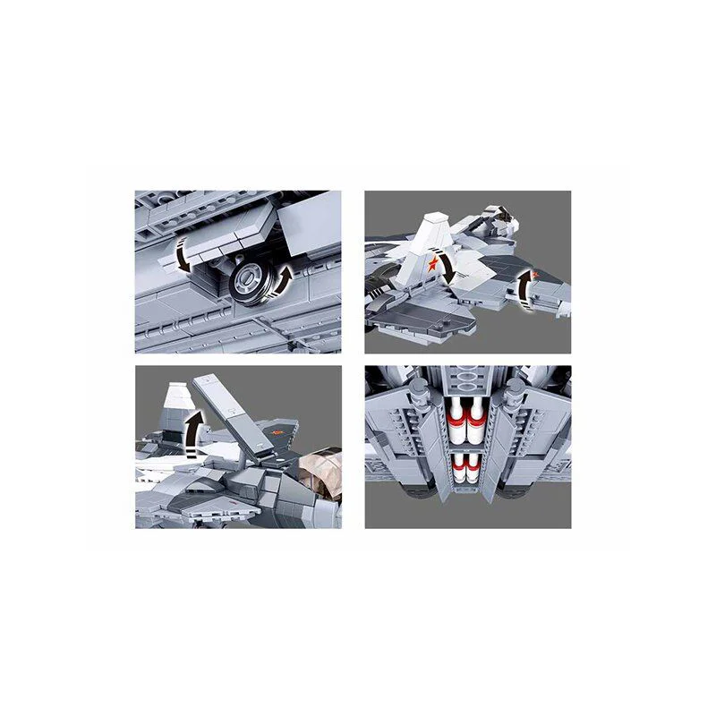 Constructor Sluban Bricks Su-57 Luptator 2 in 1 foto