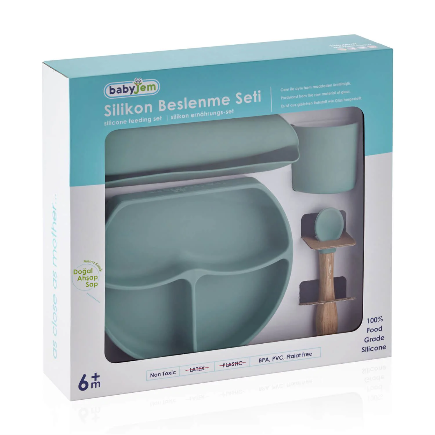 Набор для кормления силиконовый BabyJem Mint, 4 шт.