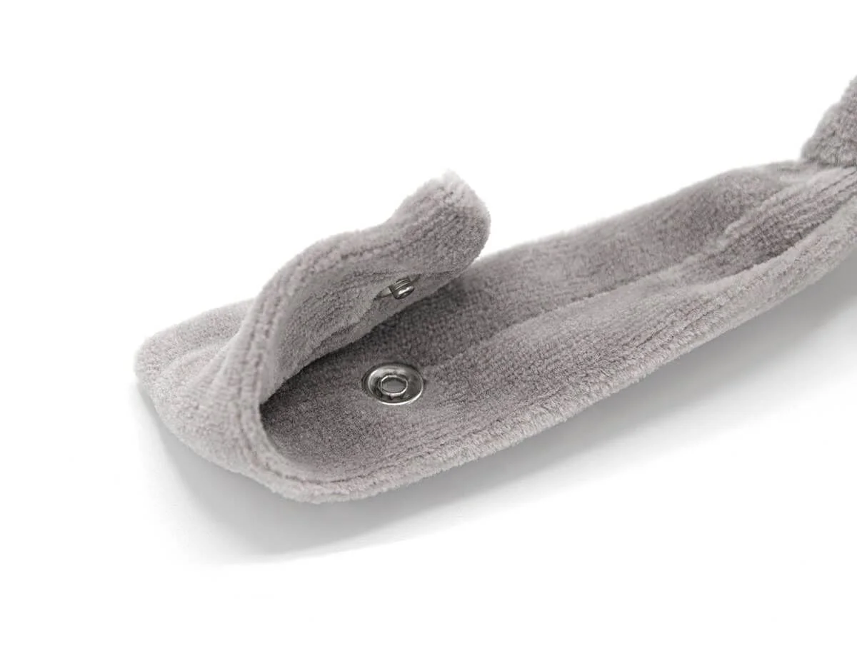 Lant pentru suzeta din material textil cu steluta BabyJem Gri foto