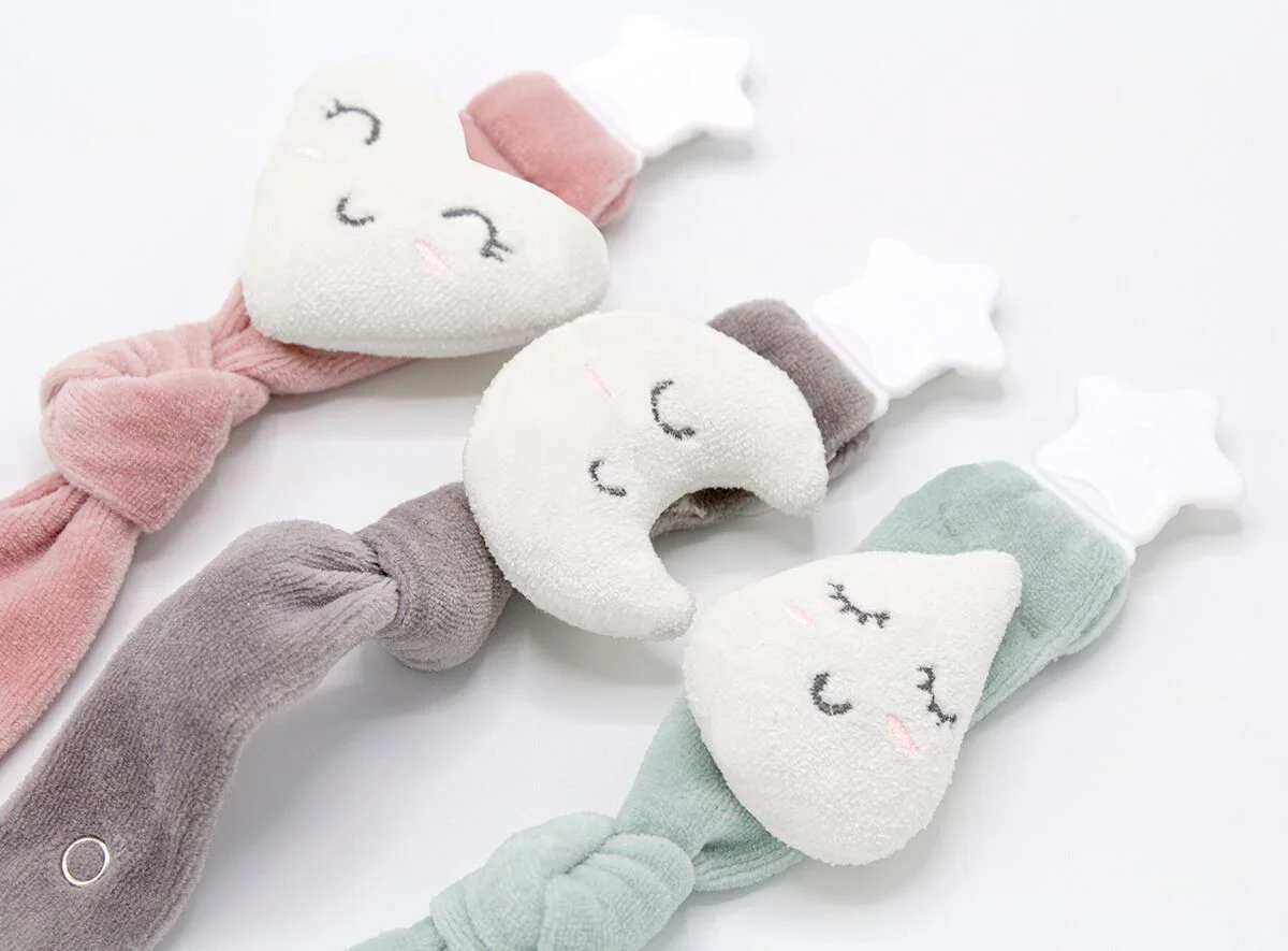 Цепочка для пустышки из ткани BabyJem Mint foto
