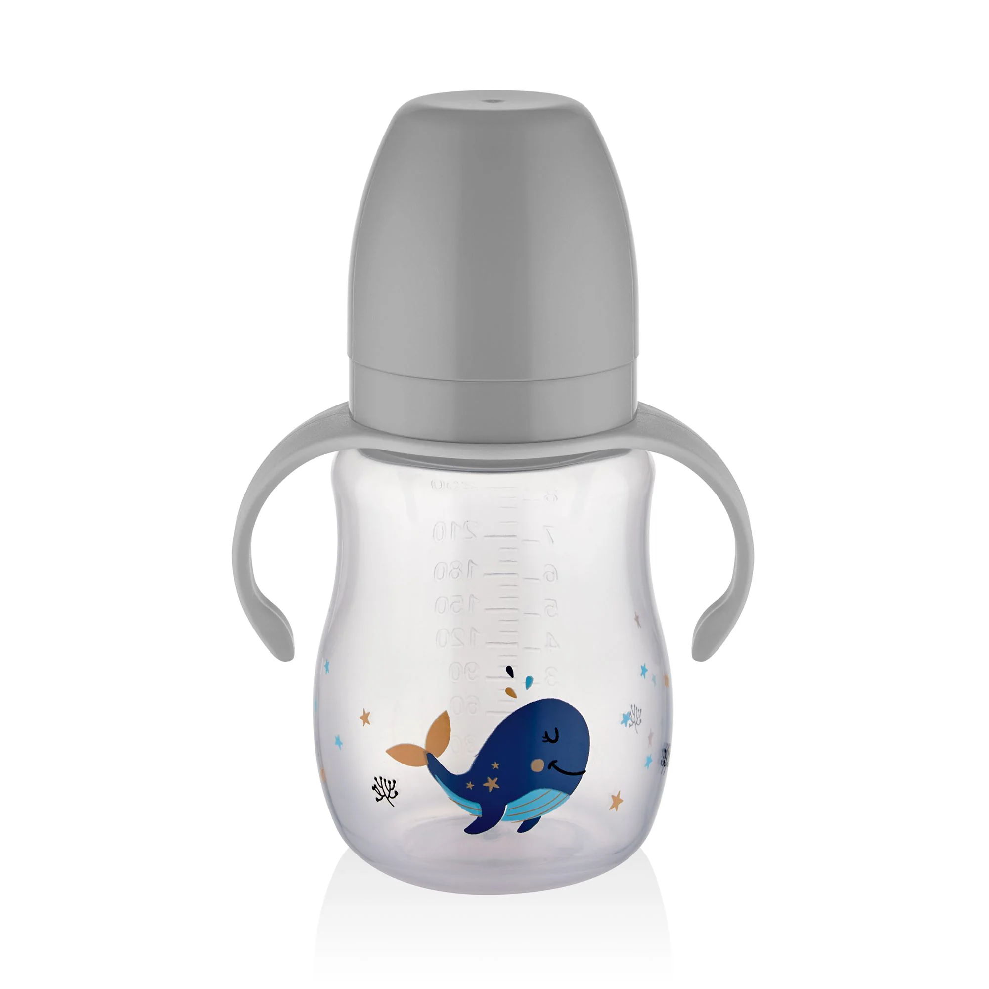 Поильник с силиконовой соской BabyJem Grey, 250 мл foto