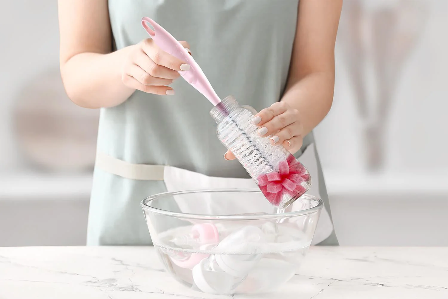 Ершик для бутылочек BabyJem Pink