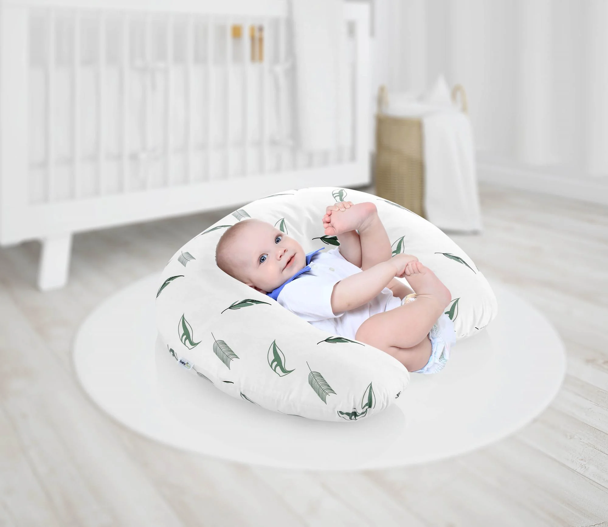 Подушка для кормления 2 в 1 BabyJem Nursing Pillow Botanic Leaves foto